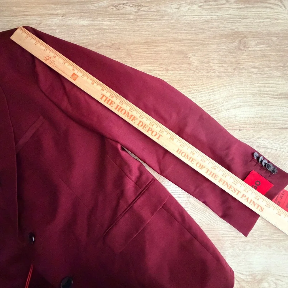 Hugo Boss Modern Fit Performance Super Flex Suit Jacket Blazer Mens 42S Red NWT